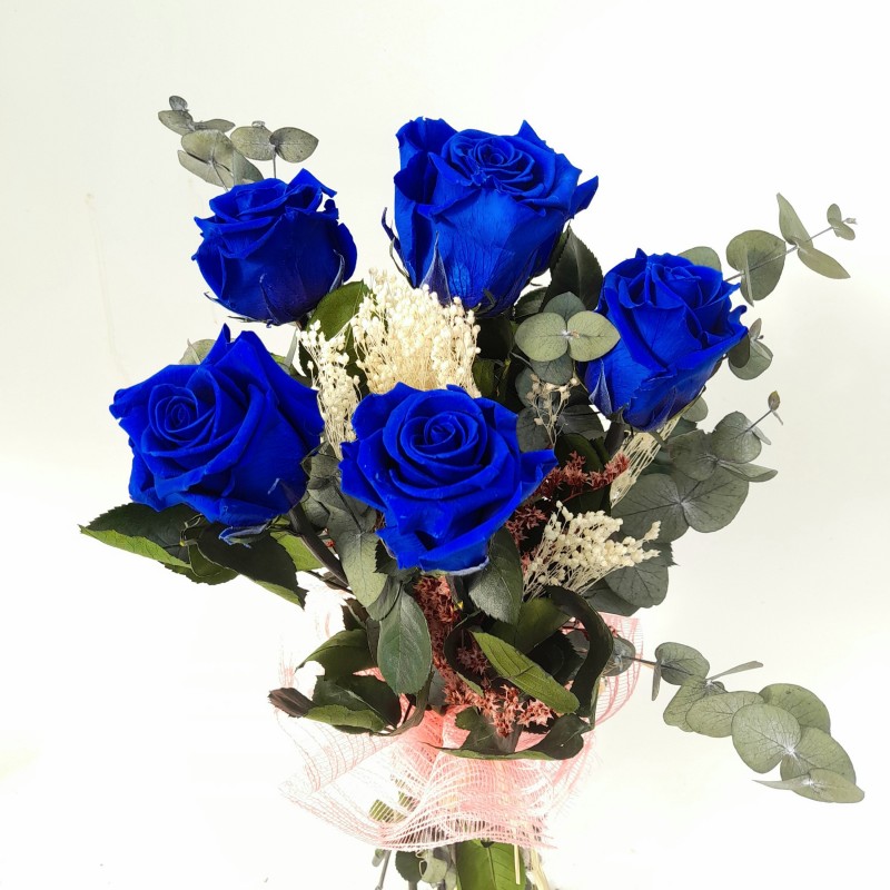 Comprar ramo de rosas azules preservadas en Barcelona. Envio 24h