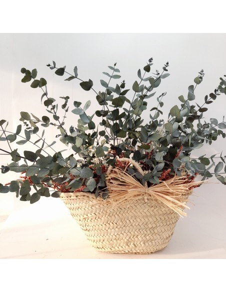 CESTO CON EUCALIPTUS PRESERVADO