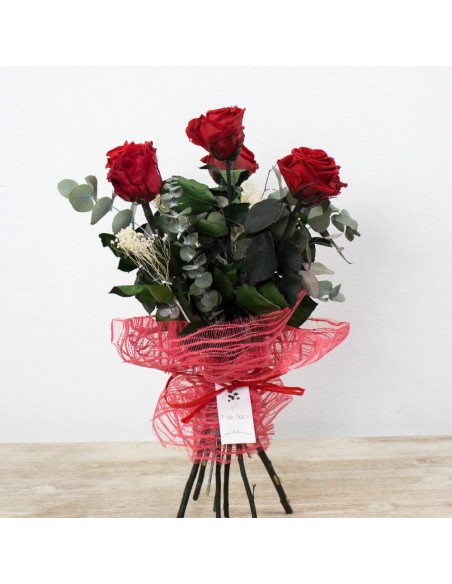 RAMO PRESERVADO ROSAS ROJAS