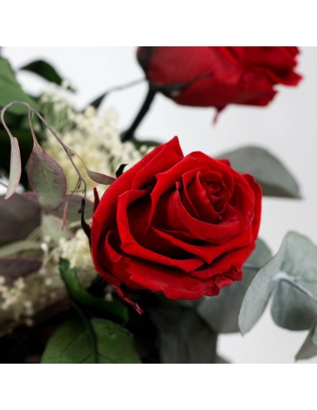 RAMO PRESERVADO ROSAS ROJAS
