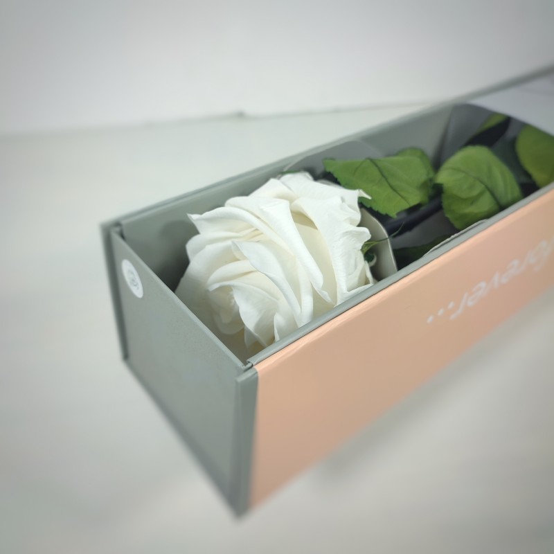 Comprar flores preservadas. Rosa eterna blanca. Floristeria online