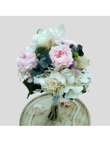 Ramo de novia preservado. Ramo de novia con rosas david austin. RAmo de novia en tonos rosados