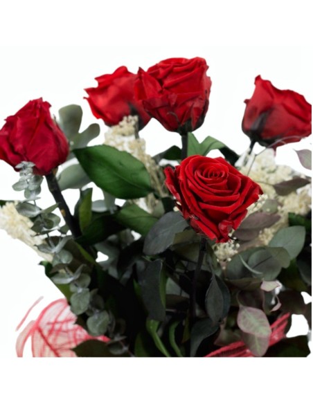 RAMO PRESERVADO ROSAS ROJAS