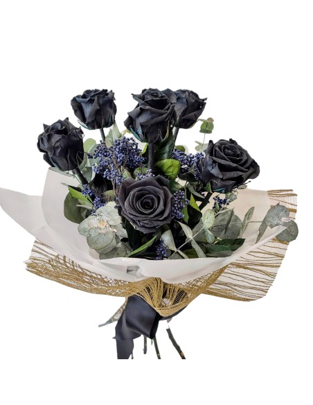 RAMO PRESERVADO ROSAS NEGRAS