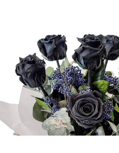 RAMO PRESERVADO ROSAS NEGRAS