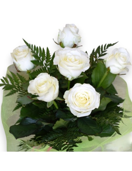 Ramo de rosas blancas para envío a domicilio el mismo día.