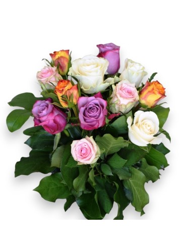 Ramo de rosas de colores para envio a domicilio. Floristeria online