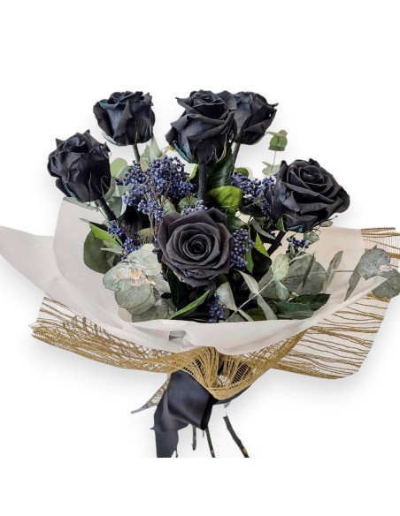 Comprar ramo de rosas negras preservadas. Rosas eternas. Envio 24h