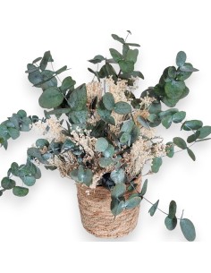 Cesto Rústico Preservado De Eucalipto Y Bloom. Envío 24h