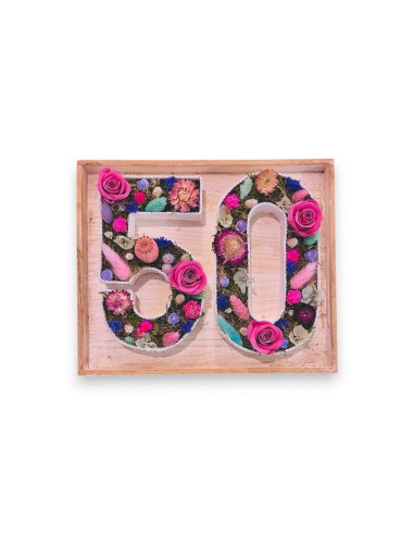 Comprar números con flores preservadas y secas . Envio a domicilio 24h
