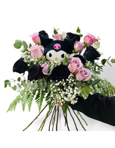 Ramo de rosas negras especial Kuromi Sanrio envio 24h.