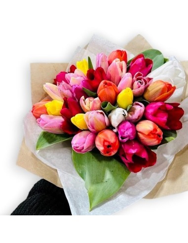 ramo de tulipanes , tulipanes de colores ramo de colores variados tulipanes,