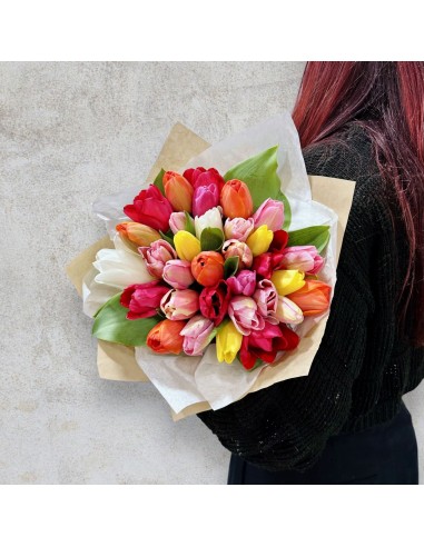 ramo de tulipanes , tulipanes de colores ramo de colores variados tulipanes,