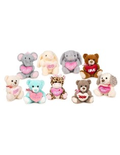 Peluche Animales con Corazón 25 cm | Regalo Amor, San Valentín y Flores