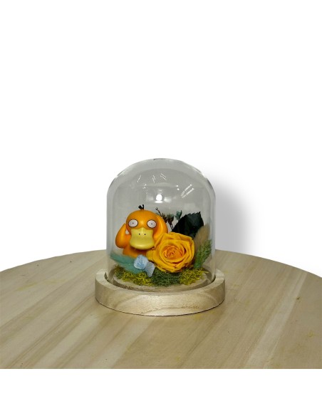 Cúpulas Pokémon con flores preservadas. Regalo original, artesanal y sin mantenimiento. Diseño único con tus Pokémon favoritos