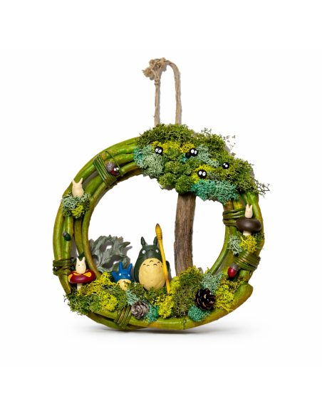 Corona de musgo preservado inspirada en Studio Ghibli | Decoración natural artesana
