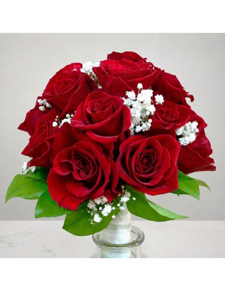 ramo de novia rojo clásico