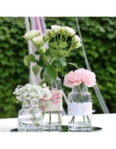 CONJUNTO DE CRISTAL CON FLORES