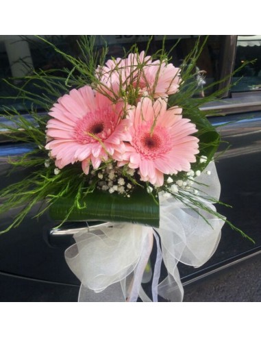 PUERTA COCHE CON GERBERAS