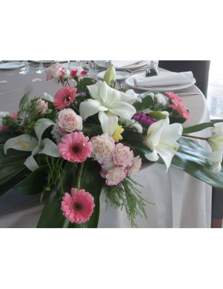 CENTRO FLORAL PRESIDENCIAL BLANCO Y ROSA